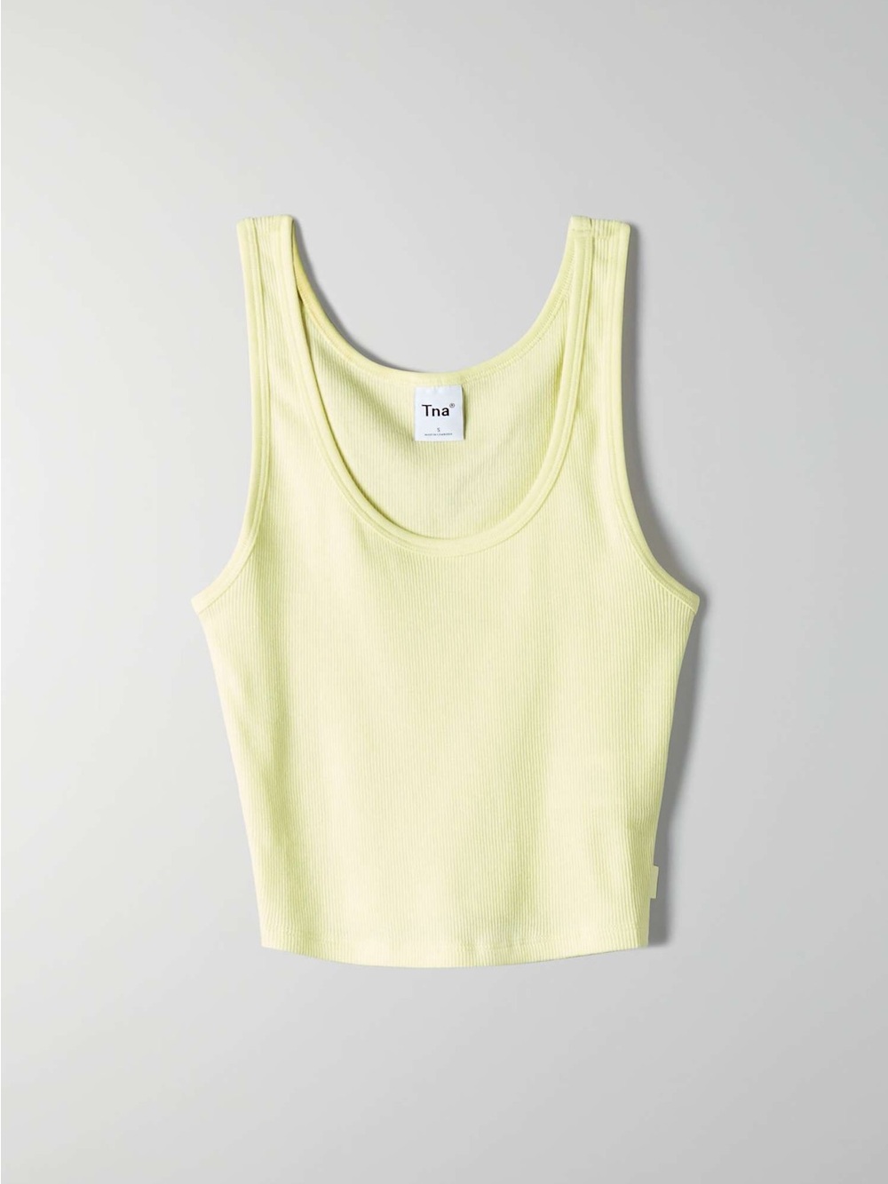 Tna Ribbed Tank Top — Light Yellow Size Small